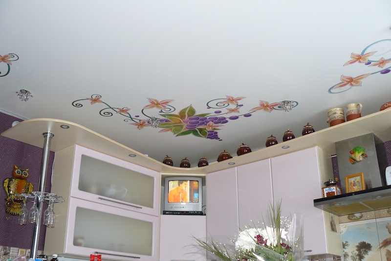 Натяжной потолок для кухни